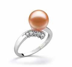9-10mm di Perle Acqua Dolce Anello en Grazia Rosa