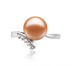 9-10mm di Perle Acqua Dolce Anello en Grazia Rosa
