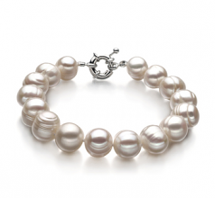 10-11mm A Quality di Perle Acqua Dolce Bracciale in Singolo Bianco