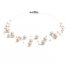 3-9mm di Perle Acqua Dolce Collana en Maria Bianco