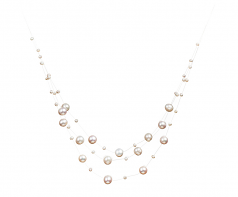 3-9mm di Perle Acqua Dolce Collana en Maria Bianco