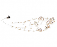 3-9mm di Perle Acqua Dolce Collana en Maria Bianco