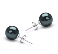8.5-9mm Akoya Giapponese Orecchini en Nero