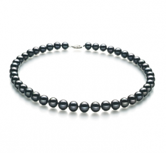 8.5-9mm di Perle Acqua Dolce Collana en Nero