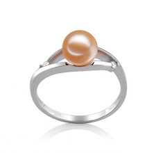 6-7mm di Perle Acqua Dolce Anello en Tanya Rosa