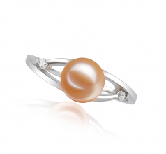 6-7mm di Perle Acqua Dolce Anello en Tanya Rosa