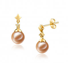 7-8mm di Perle Acqua Dolce Orecchini en Giorgia Rosa