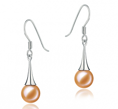 7-8mm di Perle Acqua Dolce Orecchini en Sandra Rosa