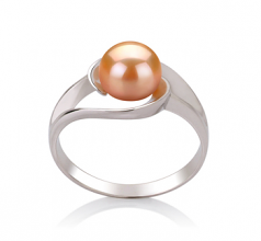 6-7mm di Perle Acqua Dolce Anello en Clara Rosa