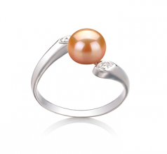 6-7mm di Perle Acqua Dolce Anello en Dana Rosa