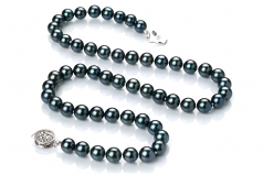 6.5-7mm Akoya Giapponese Collana en Nero