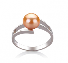 7-8mm di Perle Acqua Dolce Anello en Jenna Rosa