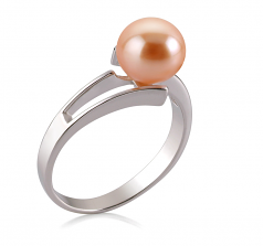 7-8mm di Perle Acqua Dolce Anello en Jenna Rosa