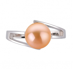 7-8mm di Perle Acqua Dolce Anello en Jenna Rosa