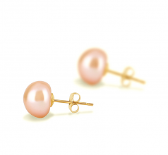 8-9mm di Perle Acqua Dolce Orecchini en Rosa