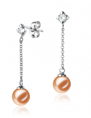 6-7mm di Perle Acqua Dolce Orecchini en Ingrid Rosa