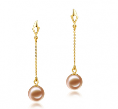6-7mm di Perle Acqua Dolce Orecchini en Misha Rosa