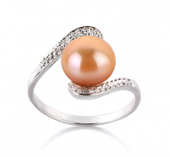 9-10mm di Perle Acqua Dolce Anello en Chantal Rosa