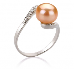 9-10mm di Perle Acqua Dolce Anello en Chantal Rosa