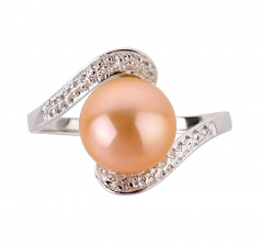 9-10mm di Perle Acqua Dolce Anello en Chantal Rosa