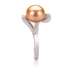 9-10mm di Perle Acqua Dolce Anello en Chantal Rosa