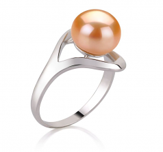 9-10mm di Perle Acqua Dolce Anello en Sara Rosa