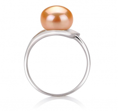 9-10mm di Perle Acqua Dolce Anello en Sara Rosa
