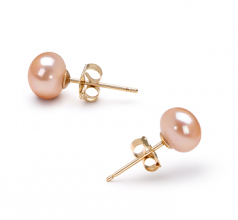5.5-6mm di Perle Acqua Dolce Orecchini en Rosa