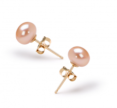 5.5-6mm di Perle Acqua Dolce Orecchini en Rosa