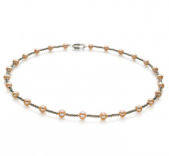 6-7mm di Perle Acqua Dolce Collana en Atina Rosa