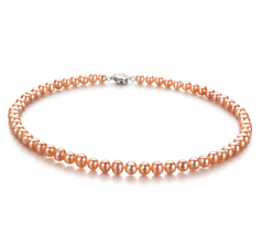 6-7mm di Perle Acqua Dolce Collana en Beatitudine Rosa