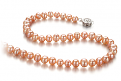 6-7mm di Perle Acqua Dolce Collana en Beatitudine Rosa