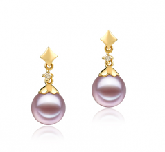 7-8mm di Perle Acqua Dolce Orecchini en Giorgia Lavanda