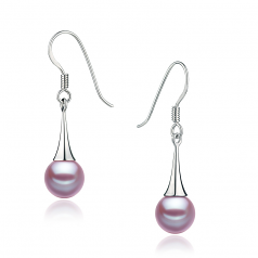 7-8mm di Perle Acqua Dolce Orecchini en Sandra Lavanda