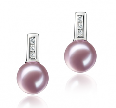 7-8mm di Perle Acqua Dolce Orecchini en Valeria Lavanda