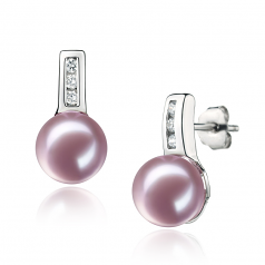 7-8mm di Perle Acqua Dolce Orecchini en Valeria Lavanda