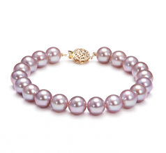 8.5-9.5mm di Perle Acqua Dolce Bracciale en Lavanda