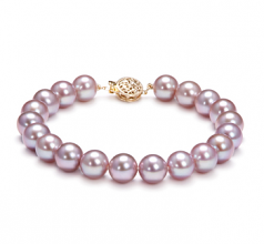 8.5-9.5mm AAAA Quality di Perle Acqua Dolce Bracciale in Lavanda