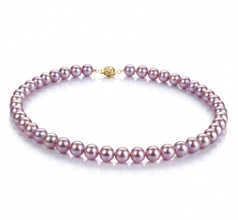 8.5-9.5mm di Perle Acqua Dolce Collana en Lavanda