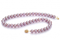 8.5-9.5mm di Perle Acqua Dolce Collana en Lavanda