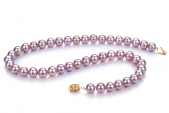 8.5-9.5mm AAAA Quality di Perle Acqua Dolce Collana in Lavanda