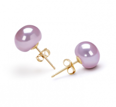 9-9.5mm di Perle Acqua Dolce Orecchini en Lavanda