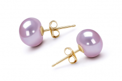 9-9.5mm di Perle Acqua Dolce Orecchini en Lavanda