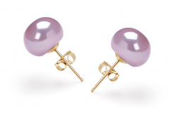 9-9.5mm di Perle Acqua Dolce Orecchini en Lavanda