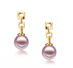 6-7mm di Perle Acqua Dolce Orecchini en Anna Lavanda
