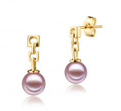 6-7mm di Perle Acqua Dolce Orecchini en Anna Lavanda