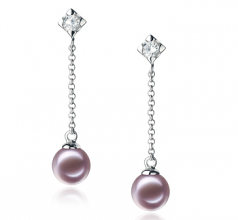 6-7mm di Perle Acqua Dolce Orecchini en Ingrid Lavanda