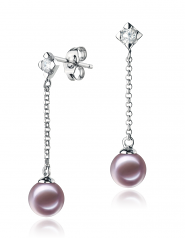 6-7mm di Perle Acqua Dolce Orecchini en Ingrid Lavanda