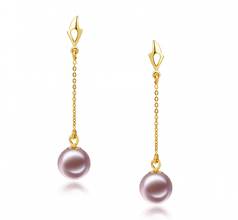 6-7mm di Perle Acqua Dolce Orecchini en Misha Lavanda
