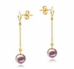 6-7mm di Perle Acqua Dolce Orecchini en Misha Lavanda